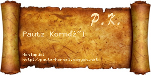 Pautz Kornél névjegykártya